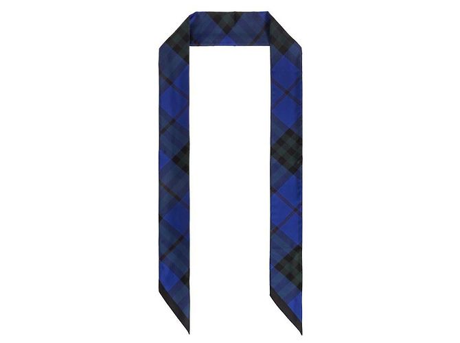 Burberry Bufanda de seda a rayas delgadas Azul - vista 4