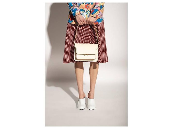 Marni Borsa Trunk Media Saffiano Media Arancione - vista 5