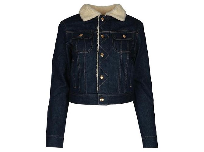 Céline Jaqueta Trucker em Sherpa Preto - vista 4