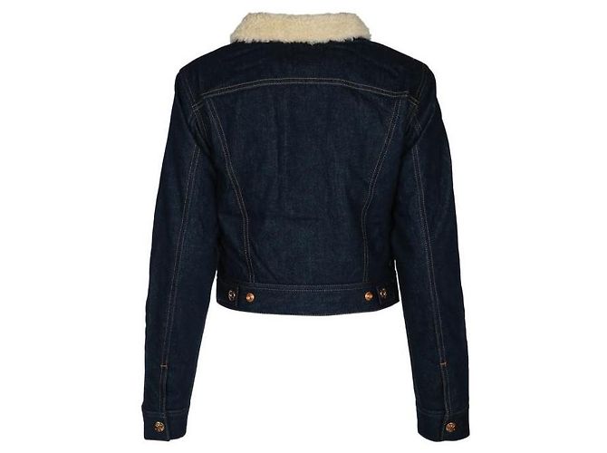 Céline Jaqueta Trucker em Sherpa Preto - vista 5