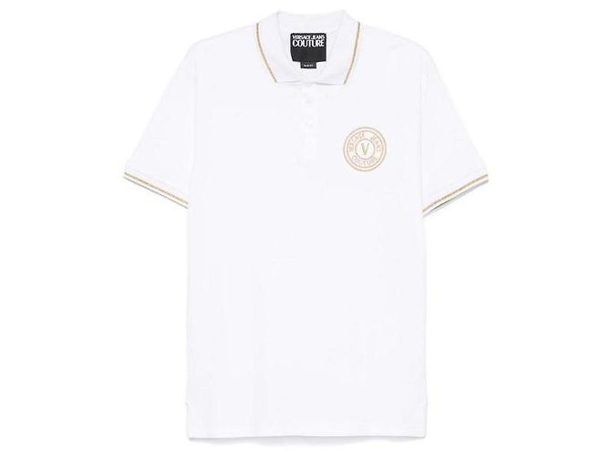Versace Besticktes Polo-Shirt mit Emblem Weiß - Ansicht 4