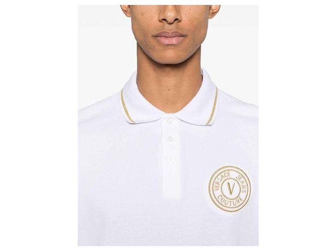 Versace Besticktes Polo-Shirt mit Emblem Weiß - Ansicht 7