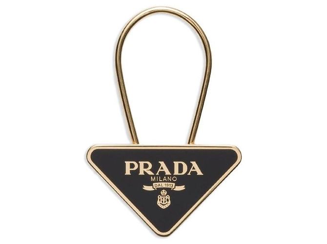 Prada Enamel Metal Key Ring Black - view 4