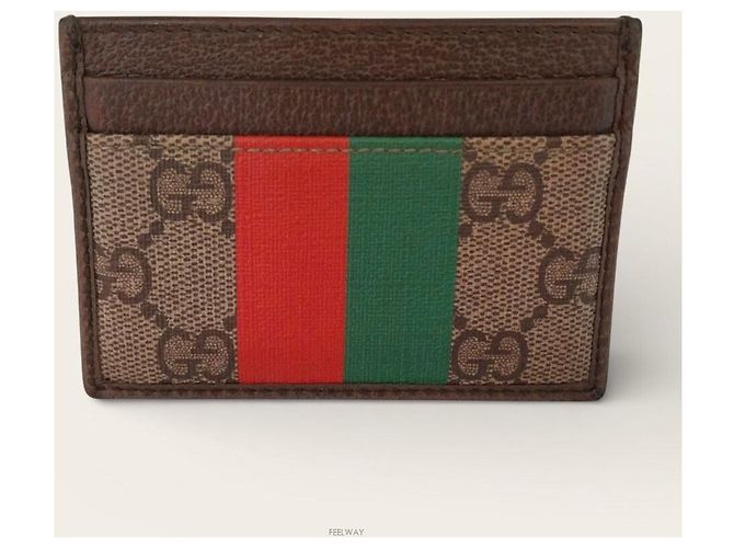 Gucci Portafoglio in pelle con stampa tigre Marrone - vista 2