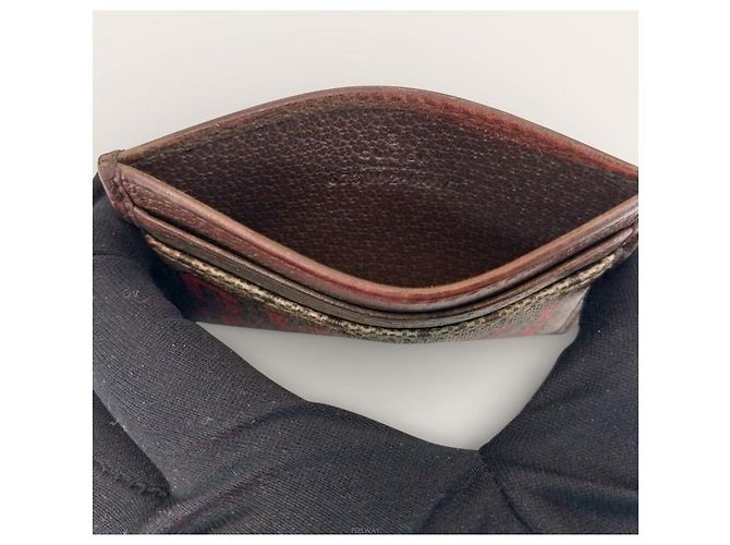 Gucci Portafoglio in pelle con stampa tigre Marrone - vista 3