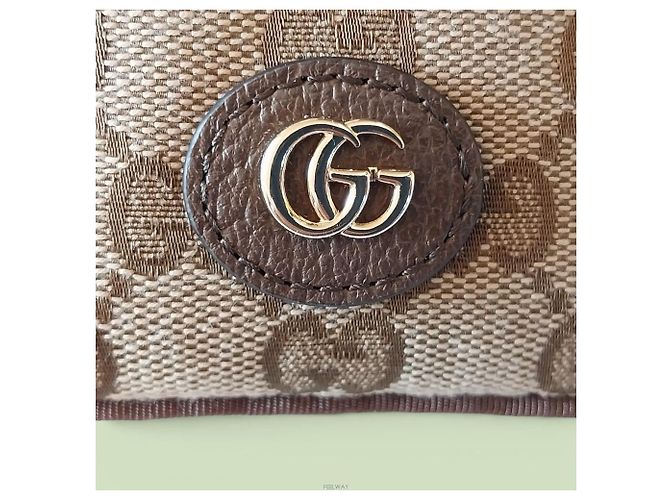 Gucci Portachiavi in tela GG Nano con charm per borsa Marrone - vista 5