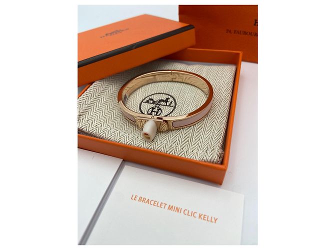 Hermès Pulsera Mini Click Kelly Oro Rosa Rosa Multicolor - vista 11