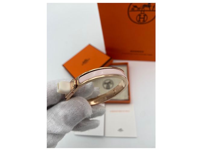 Hermès Pulsera Mini Click Kelly Oro Rosa Rosa Multicolor - vista 12