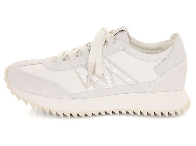 Sneakers in suede Moncler Bianco - vista 3