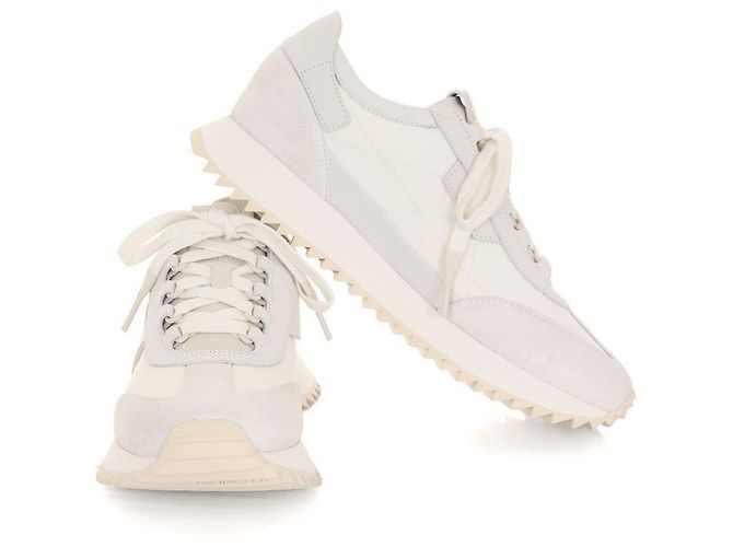 Sneakers in suede Moncler Bianco - vista 5