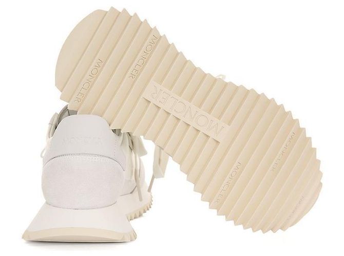 Sneakers in suede Moncler Bianco - vista 6