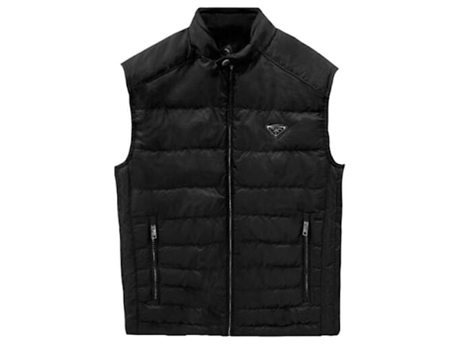 Prada Chaleco acolchado con logo triangular negro - vista 2