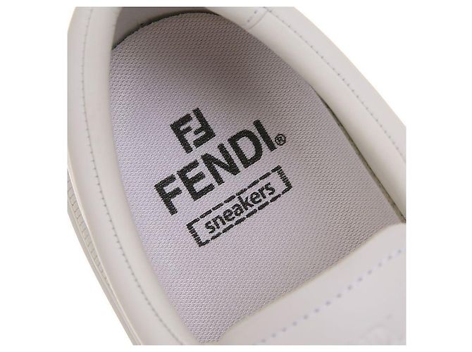 Fendi sneakers basse in pelle Domino Bianco - vista 10