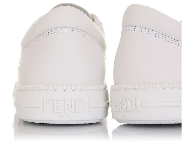 Fendi sneakers basse in pelle Domino Bianco - vista 11