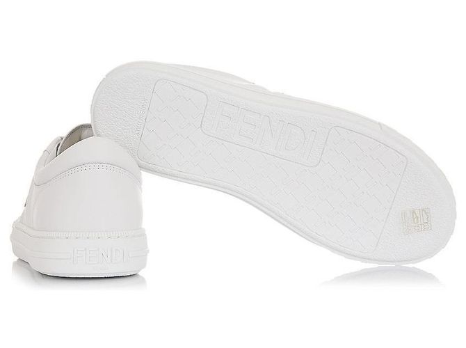 Fendi sneakers basse in pelle Domino Bianco - vista 6