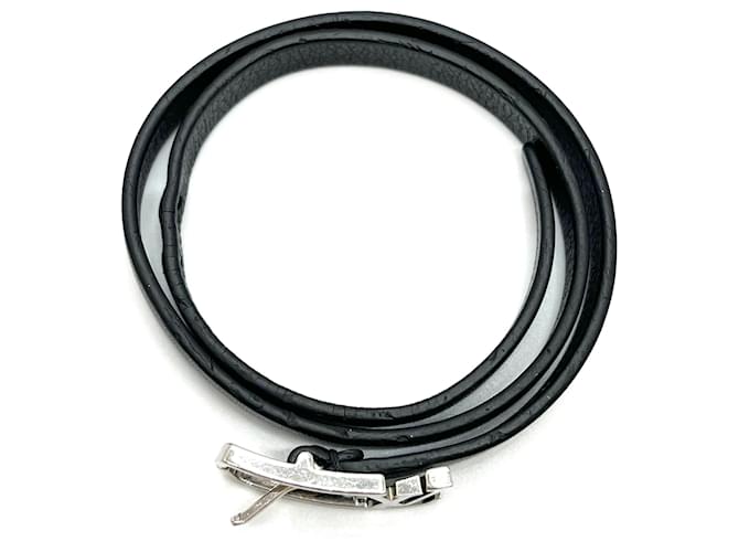 Louis Vuitton Bracciale Doppio in Pelle Neogram Nero - vista 11