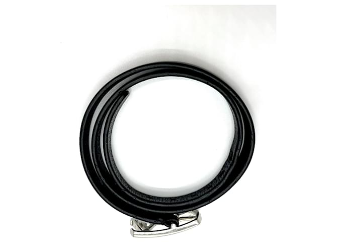 Louis Vuitton Bracciale Doppio in Pelle Neogram Nero - vista 12