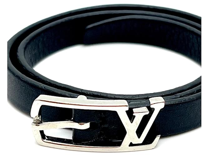 Louis Vuitton Bracciale Doppio in Pelle Neogram Nero - vista 3