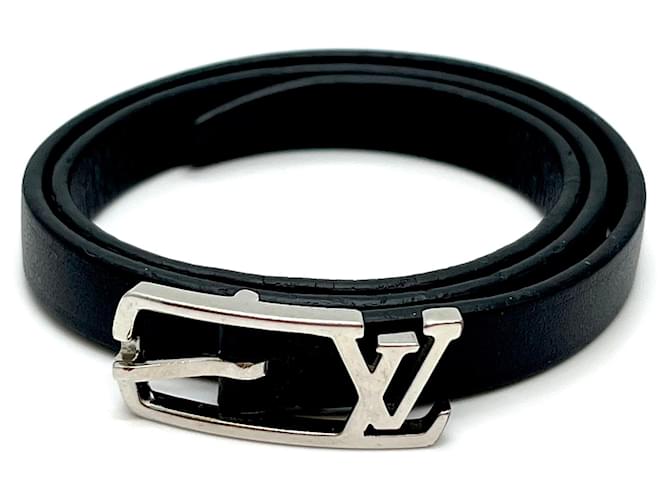 Louis Vuitton Bracciale Doppio in Pelle Neogram Nero - vista 5