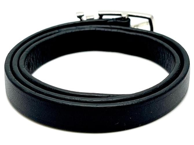 Louis Vuitton Bracciale Doppio in Pelle Neogram Nero - vista 8