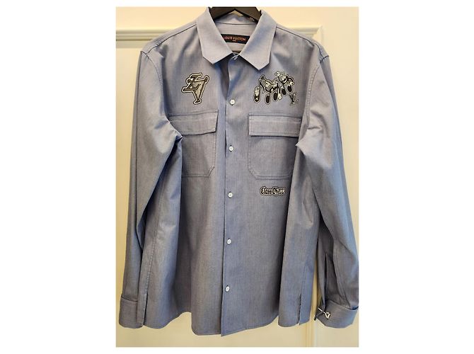 Louis Vuitton Camicia a Maniche Lunghe Signature Argento - vista 5