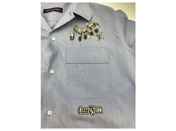 Louis Vuitton Camicia a Maniche Lunghe Signature Argento - vista 7