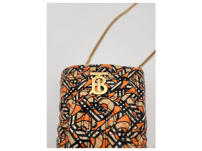 Burberry Borsa a secchiello con stampa monogrammata trapuntata Argento - vista 10