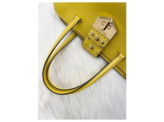 Prada Borsa Tote e a Spalla Baldini in Saffiano D'oro - vista 13