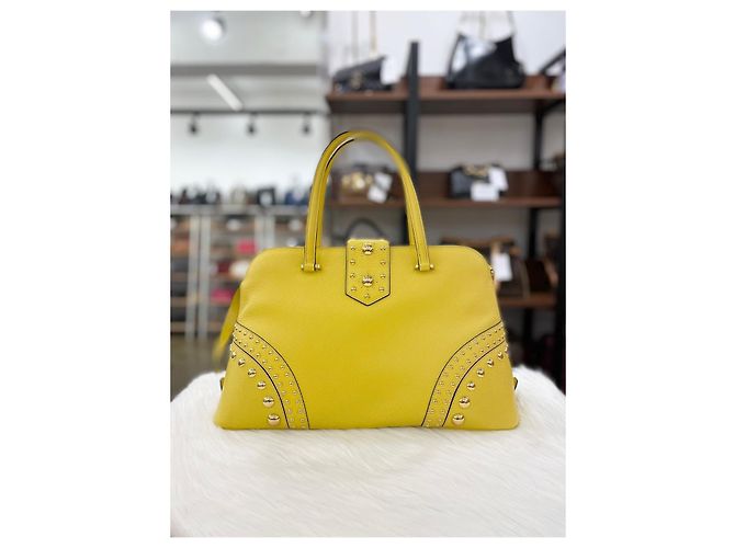 Prada Borsa Tote e a Spalla Baldini in Saffiano D'oro - vista 4