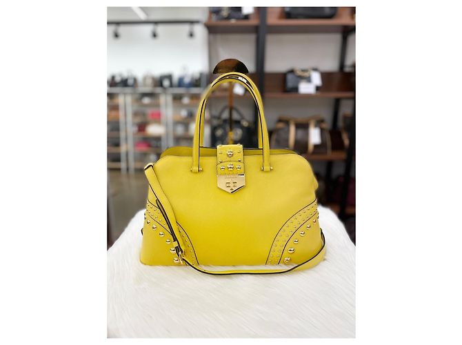 Prada Borsa Tote e a Spalla Baldini in Saffiano D'oro - vista 7