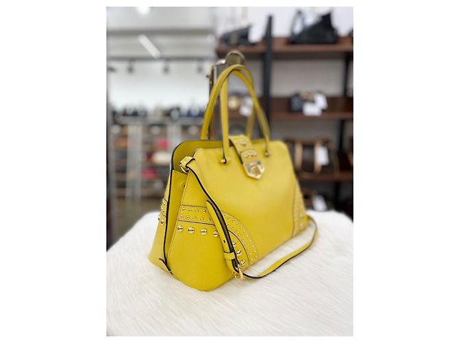 Prada Borsa Tote e a Spalla Baldini in Saffiano D'oro - vista 8