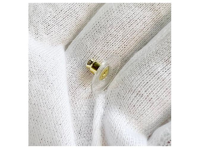 Saint Laurent Boucles d'oreilles en perles avec logo YSL or crème - vue 14