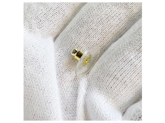 Saint Laurent Boucles d'oreilles en perles avec logo YSL or crème - vue 5