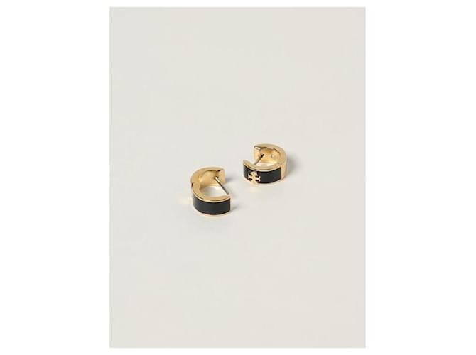 Tory Burch Pendientes Huggie Negro - vista 5