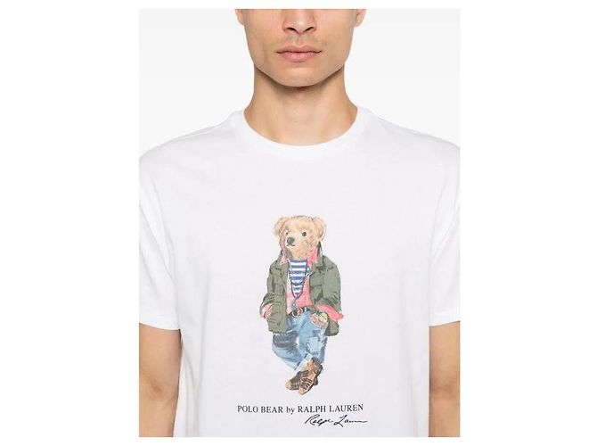 Ralph Lauren Camiseta de jersey de algodão com ajuste clássico e urso Branco - vista 7