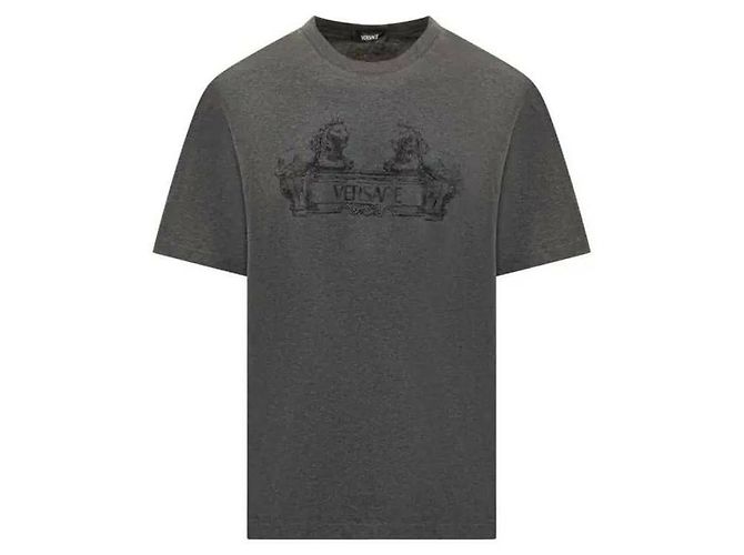 Versace CARTOUCHE Logo T-Shirt Braun - Ansicht 4