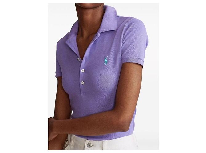 Ralph Lauren Polo de algodón stretch con logo Pony bordado de manga corta Púrpura - vista 5