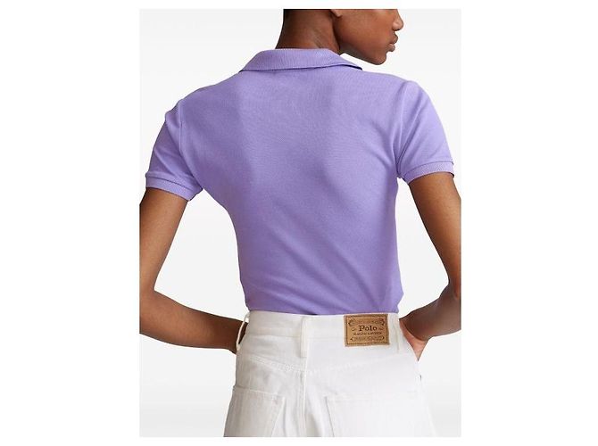 Ralph Lauren Polo de algodón stretch con logo Pony bordado de manga corta Púrpura - vista 6