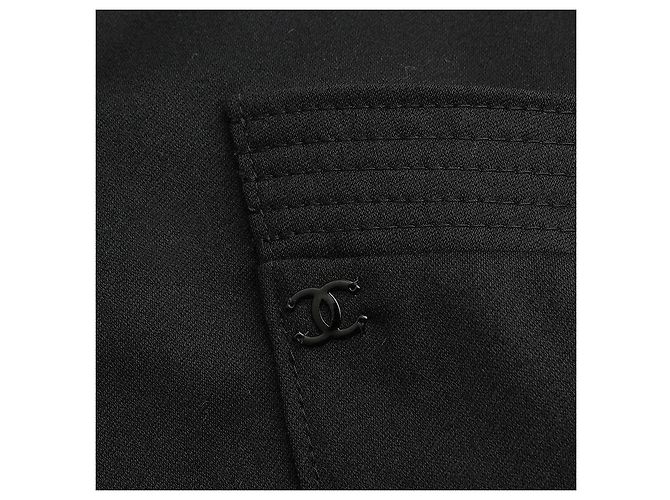 Chanel Falda de lana negra recogida Negro - vista 5