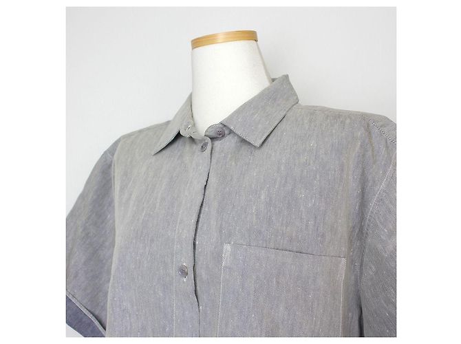 Maison Martin Margiela Grau melierte Leinenmischhemd Braun - Ansicht 4