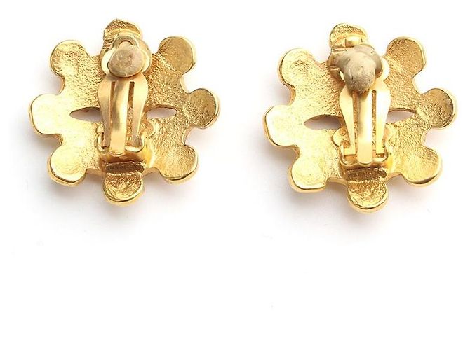 Chanel CC Logo Schlitz Clip Ohrringe Gelb - Ansicht 3