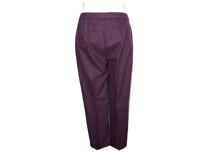 Etro Pantalones plisados de mezcla de lana violeta Negro - vista 2