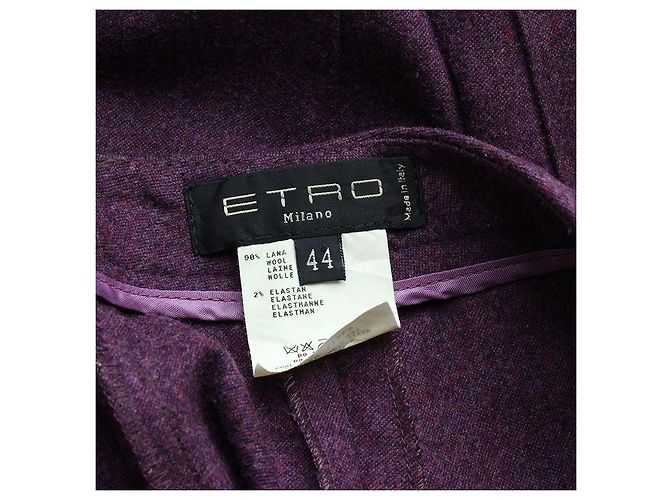 Etro Pantalones plisados de mezcla de lana violeta Negro - vista 3
