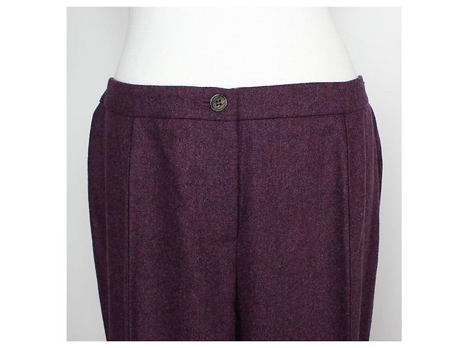 Etro Pantalones plisados de mezcla de lana violeta Negro - vista 4
