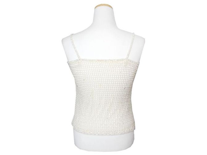 Escada Conjunto de malha com contas em marfim Branco - vista 4