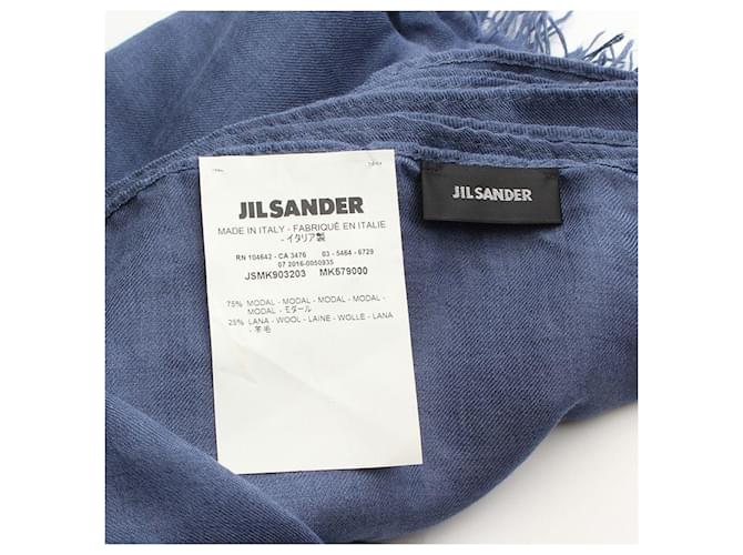 Sciarpa in lana modal blu Jil Sander - vista 3
