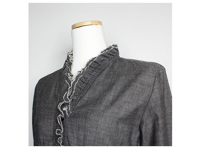 Charcoalgraue Rüschbluse Isabel Marant Étoile Braun - Ansicht 4