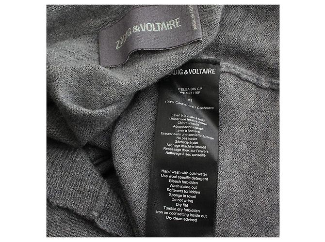 Zadig & Voltaire Top de punto de cachemira gris mezclado Zadig Voltaire Castaño - vista 3