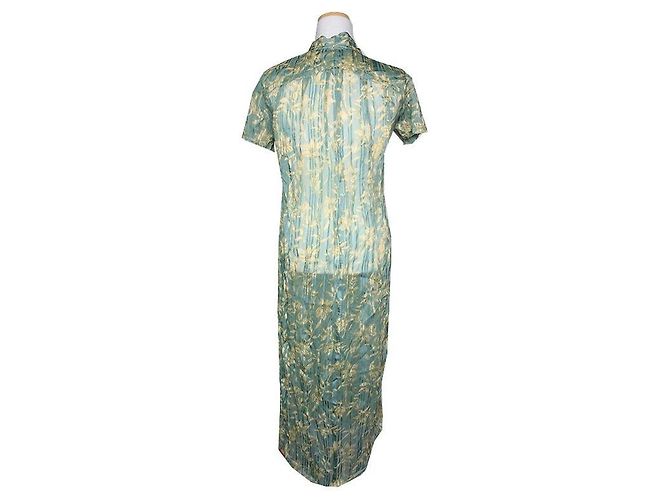 Rag & Bone Abito in Chiffon Floreale Verde - vista 2