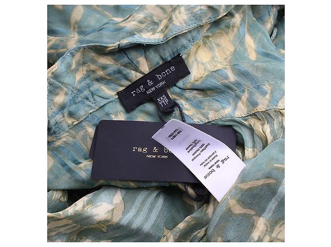 Rag & Bone Abito in Chiffon Floreale Verde - vista 3